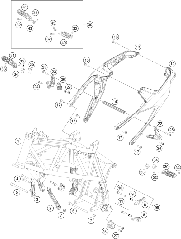 CADRE POUR 690 DUKE WHITE ABS 2015 EU