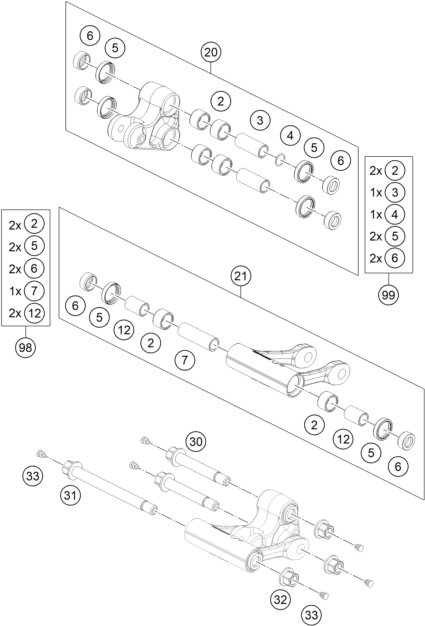 ARTICULATION DE LAMORTISSEUR PRO LEVER POUR 690 DUKE BLACK 2012 (AU/GB)