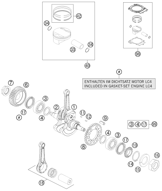 VILEBREQUIN PISTON POUR 690 SMC R 2012 (AU/GB)