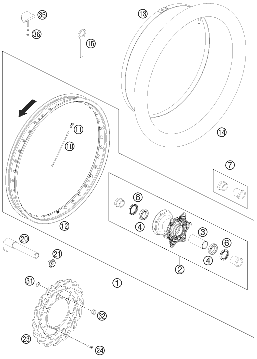 ROUE AVANT POUR 450 RALLY FACTORY REPLICA (EU)