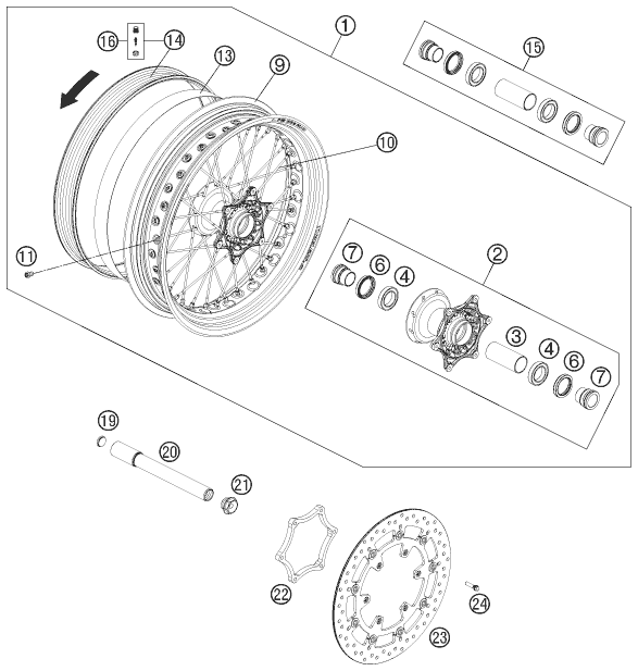 ROUE AVANT POUR 690 SMC R 2012 (AU/GB)