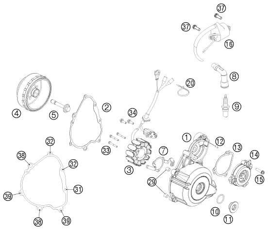 SYSTEME DE ALLUMAGE POUR 250 EXC F 2013 EU