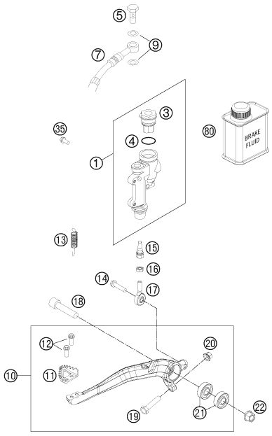 SYSTEME DE FREIN ARRIERE POUR 125 SX 2013 EU