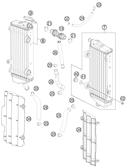 SYSTEME DE REFROIDISSEMENT POUR 250 SX F ROCZEN REPLICA 12 EU