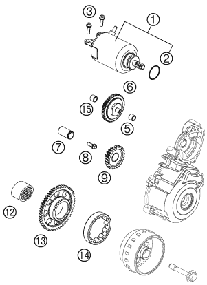 DEMARREUR ELECTRIQUE POUR 250 EXC F 2012 EU