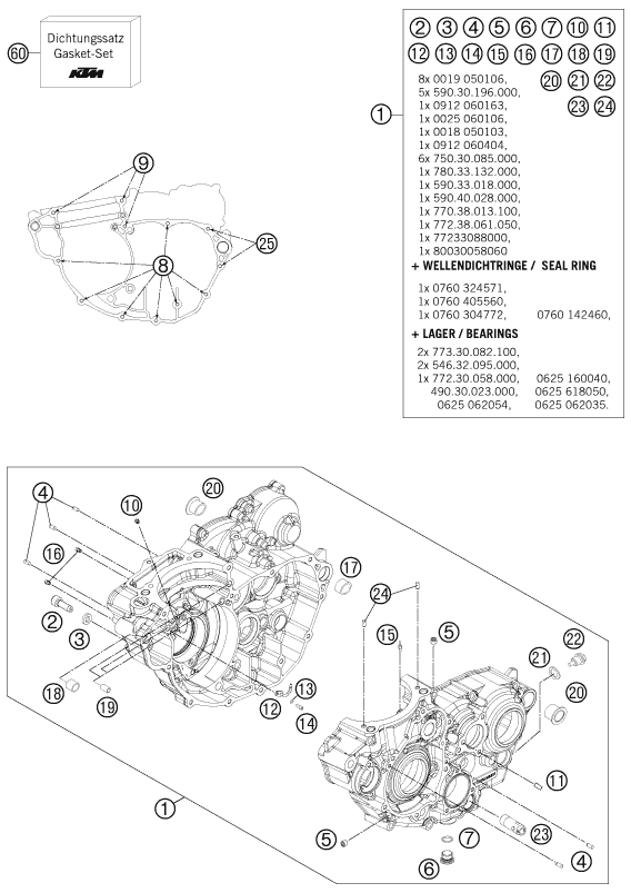 CARTER MOTEUR POUR 350 EXC-F 2012 (EU)