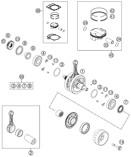 VILEBREQUIN PISTON POUR 350 SX F 2012 EU