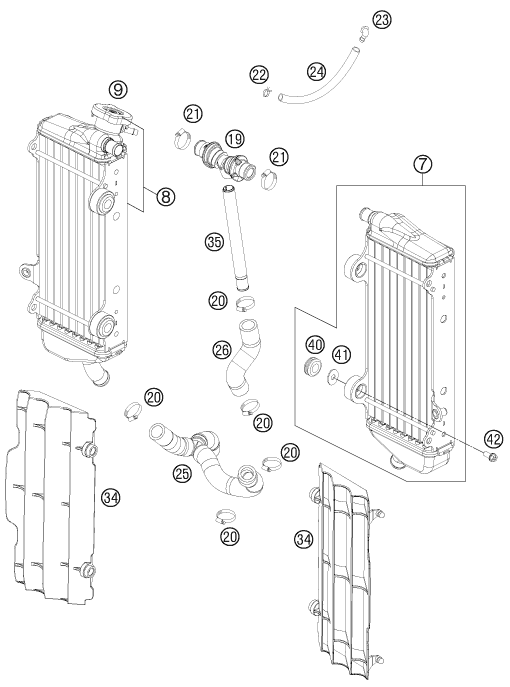 SYSTEME DE REFROIDISSEMENT POUR 350 SX F 2012 EU