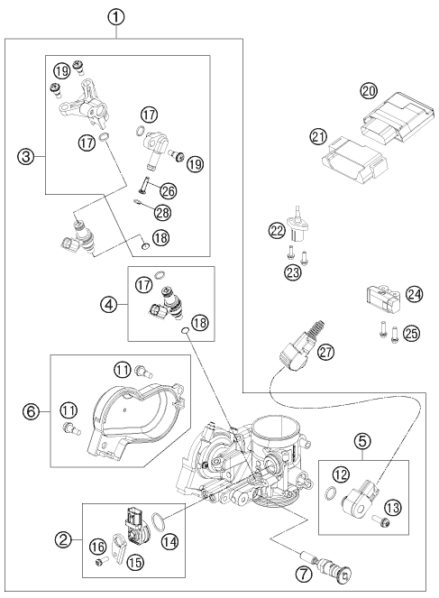 CORPS DU CLAPET DETRANGLEMENT POUR 250 SX F 2012 EU