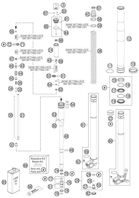 FOURCHE TELESCOPIQUE POUR 450 SMR 2012 (EU)