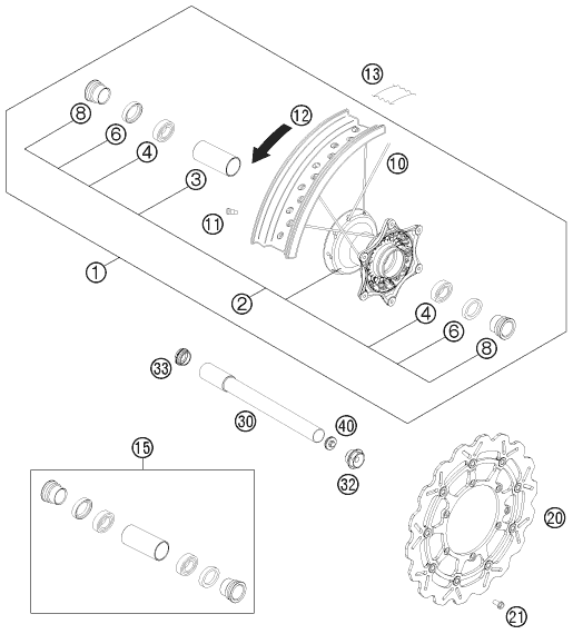 ROUE AVANT POUR 450 SMR 2012 (EU)