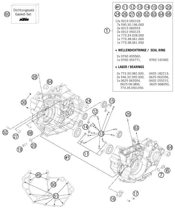 CARTER MOTEUR POUR 450 SX-F 2012 (EU)