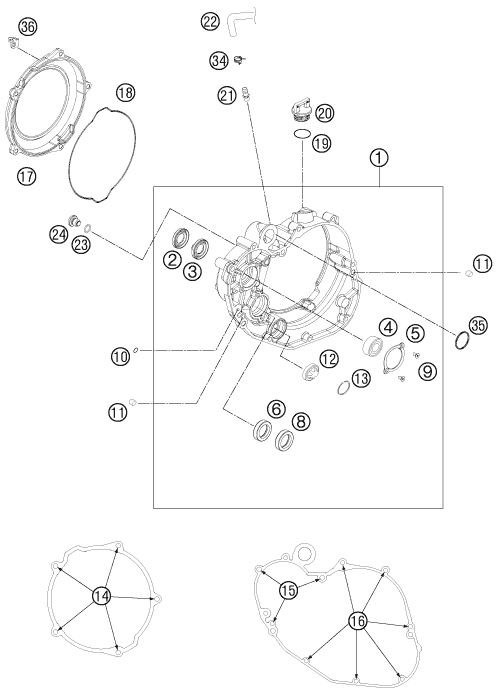 COUVERCLE DEMBRAYAGE POUR 450 SX F 2012 EU