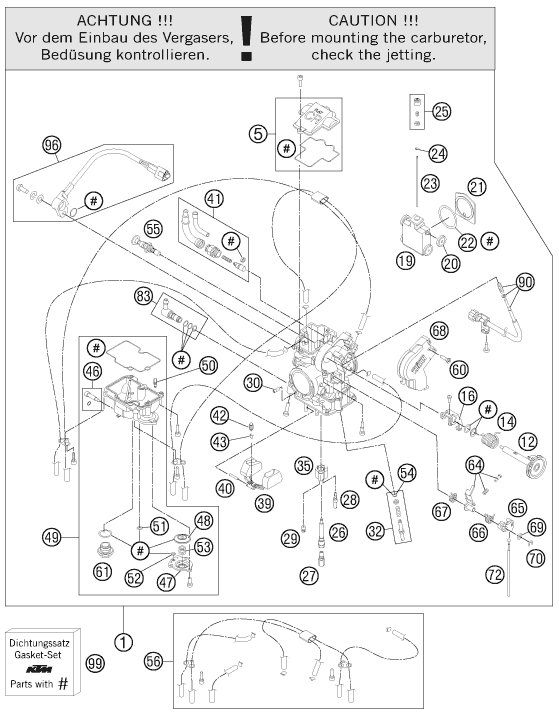 CARBURATEUR POUR 450 SX F 2012 EU