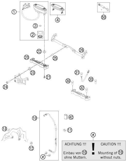 INSTRUMENTS  SYSTEME DE VERROUILLAGE POUR 350 EXC F 2012 EU