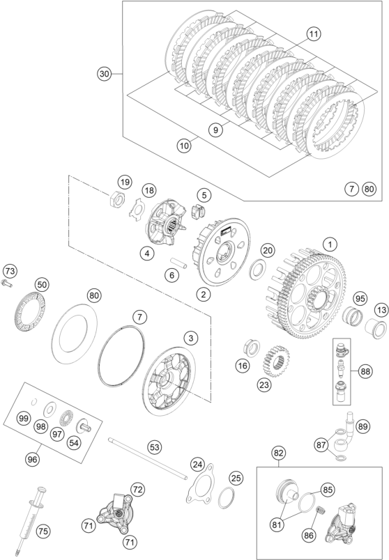 EMBRAYAGE POUR 350 EXC-F 2012 (EU)