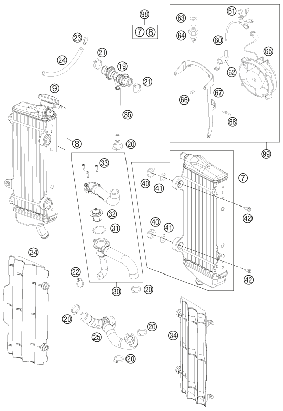 SYSTEME DE REFROIDISSEMENT POUR 350 EXC F 2012 EU