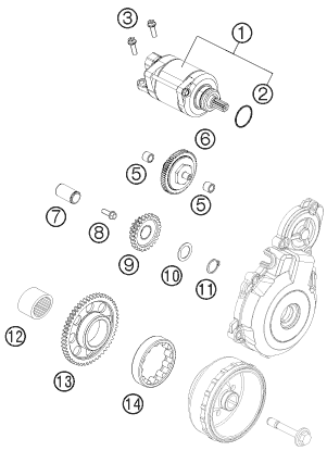 DEMARREUR ELECTRIQUE POUR 350 EXC F 2012 EU