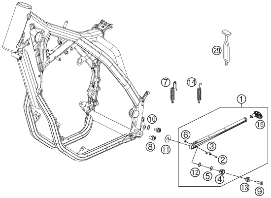 BEQUILLE LATERALE  BEQUILLE CENTRALE POUR 450 EXC 2015 EU