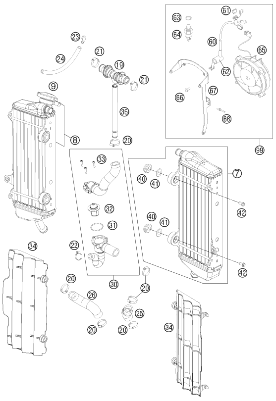 SYSTEME DE REFROIDISSEMENT POUR 450 EXC SIX DAYS 2012 EU
