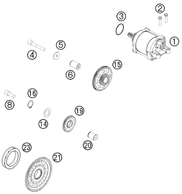 DEMARREUR ELECTRIQUE POUR 450 EXC 2012 EU