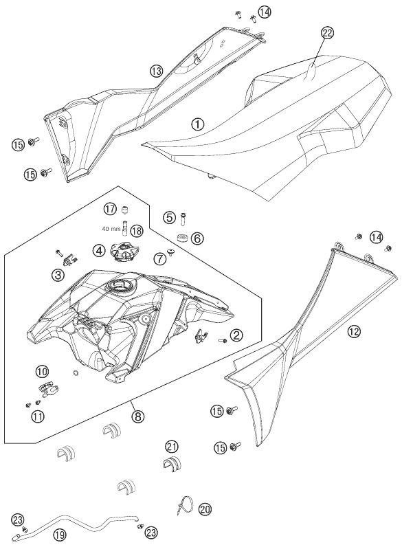 RESERVOIR SELLE POUR 505 SX ATV 2012 EU