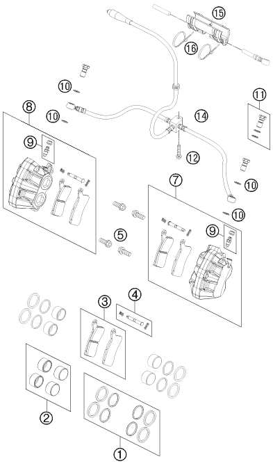 ETRIER DE FREIN AVANT POUR 525 XC ATV 2012 (EU)