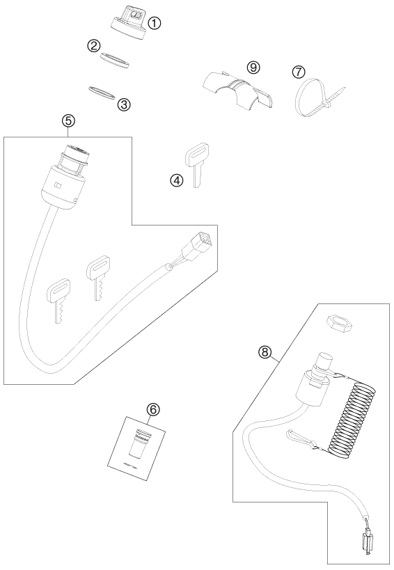 INSTRUMENTS  SYSTEME DE VERROUILLAGE POUR 525 XC ATV 2012 EU