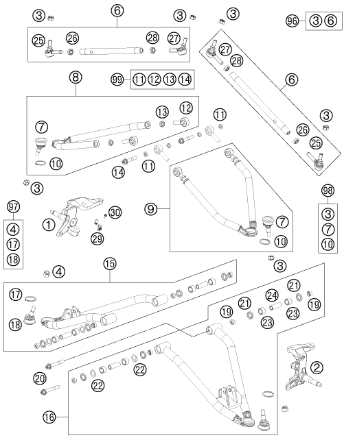 STRUCTURE AVANT POUR 525 XC ATV 2012 (EU)