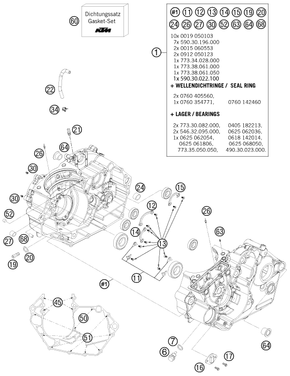 CARTER MOTEUR POUR 505 SX ATV 2012 (EU)