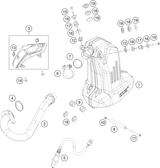 SYSTEME DECHAPPEMENT POUR 125 DUKE GREY 2012 DE