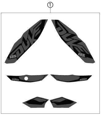 KIT DECO POUR 125 DUKE GREY 2012 EU