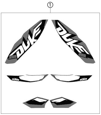 KIT DECO POUR 200 DUKE ORANGE WO ABS BD13 EU