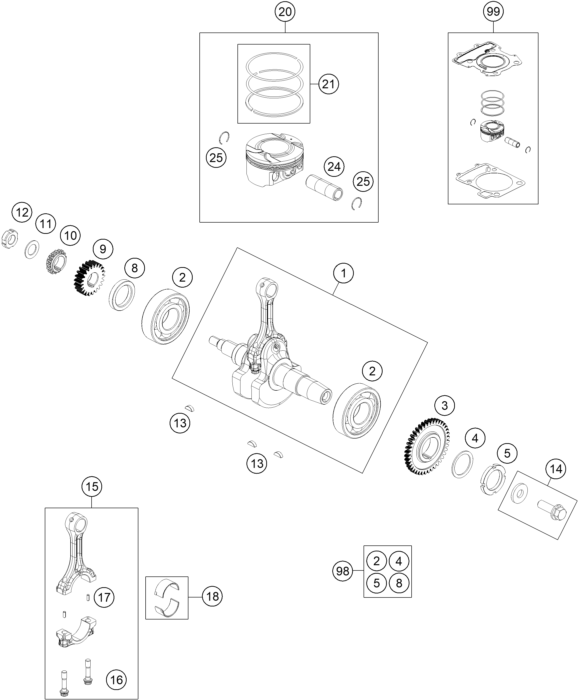 VILEBREQUIN PISTON POUR 200 DUKE OR WO ABS BD 14 EU