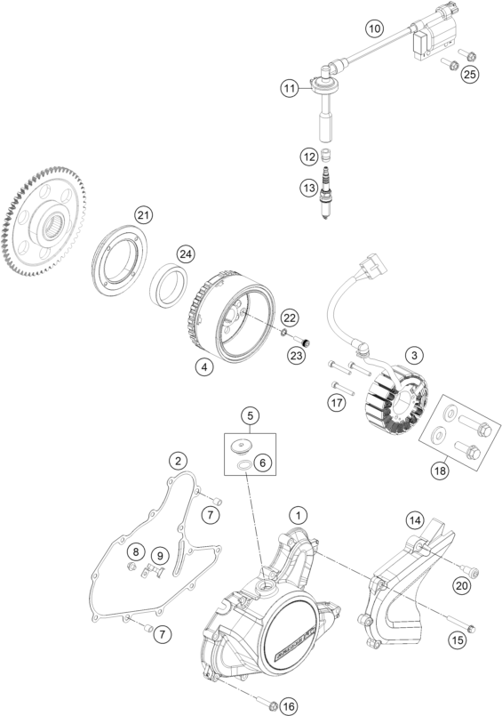 SYSTEME DE ALLUMAGE POUR 125 DUKE ORANGE ABS 2015 EU