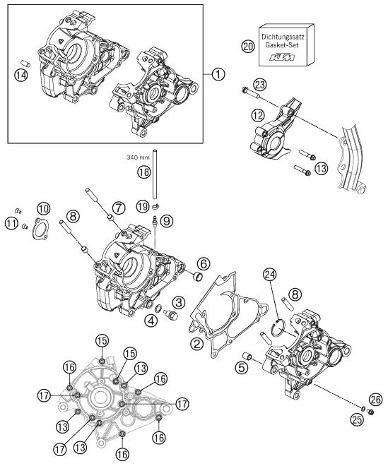 CARTER MOTEUR POUR 50 SX MINI 2013 (EU)