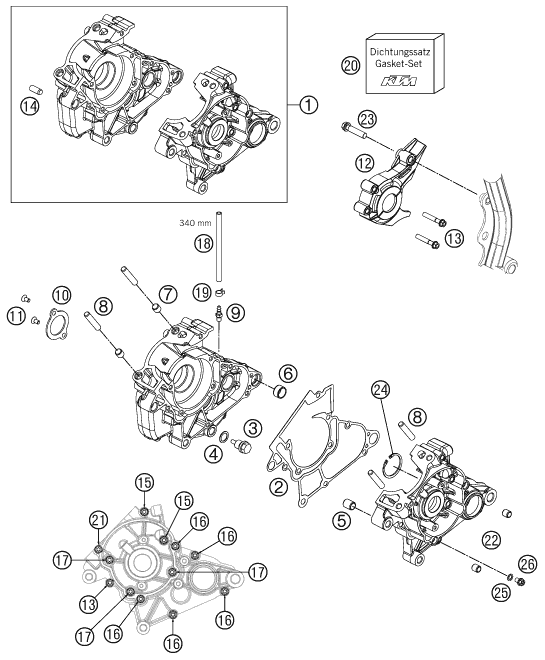 CARTER MOTEUR POUR 50 SX 2017 (EU)