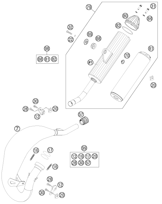 SYSTEME DECHAPPEMENT POUR 85 SX 17/14 2014 (EU)