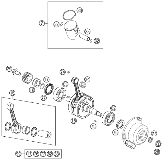 VILEBREQUIN PISTON POUR 85 SX 1714 2013 EU