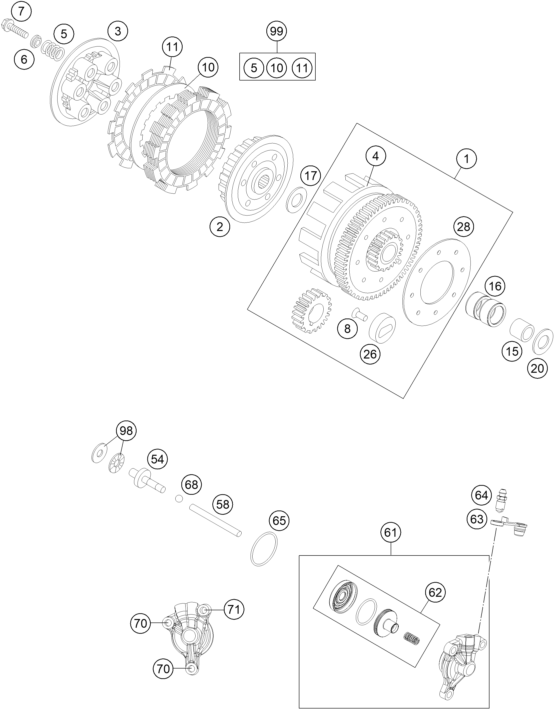 EMBRAYAGE POUR 85 SX 17/14 2014 (EU)