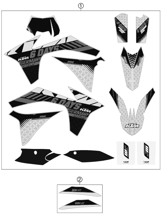 KIT DECO POUR 125 EXC SIX DAYS 2013 EU