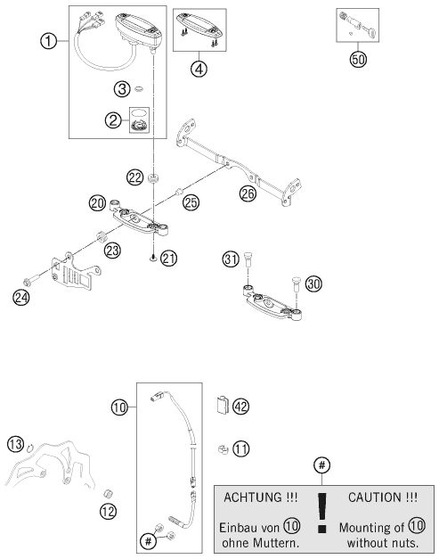 INSTRUMENTS  SYSTEME DE VERROUILLAGE POUR 125 EXC 2013 EU