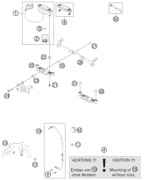 INSTRUMENTS SYSTEME DE VERROUILLAGE POUR 125 EXC SIX-DAYS 2013 (EU)