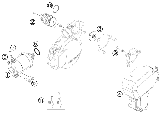 DEMARREUR ELECTRIQUE POUR 200 EXC 2013 (EU)