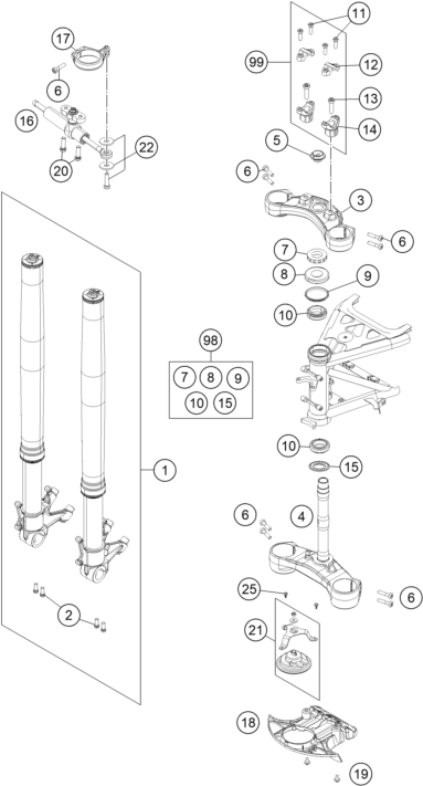 FOURCHE TELESCOPIQUE TE DE FOURCHE POUR 1190 ADVENTURE R ABS 2013 (EU)