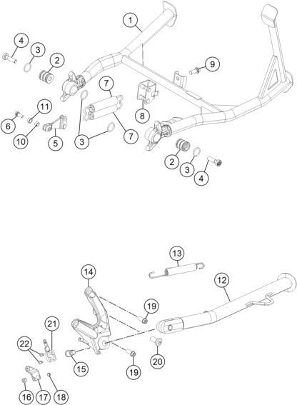 BEQUILLE LATERALE BEQUILLE CENTRALE POUR 1190 ADVENTURE R ABS 2013 (EU)