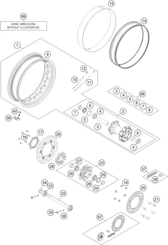 ROUE ARRIERE POUR 1290 SUPER ADVENTURE WH ABS 15 EU