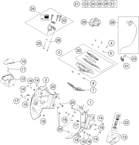 INSTRUMENTS SYSTEME DE VERROUILLAGE POUR 1190 ADV. ABS GREY WES. 2013 (EU)