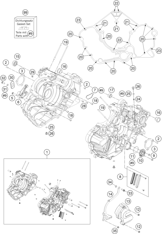 CARTER MOTEUR POUR 1190 ADV. ABS GREY WES. 2013 (EU)