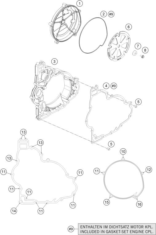 COUVERCLE DEMBRAYAGE POUR 1190 ADV. ABS GREY WES. 2013 (EU)